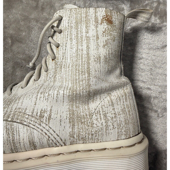 Dr. Martens White Mono Painter Pascal 1460 8 Eye Boots Womens Size 7 Mens 6 Rare - Picture 11 of 11